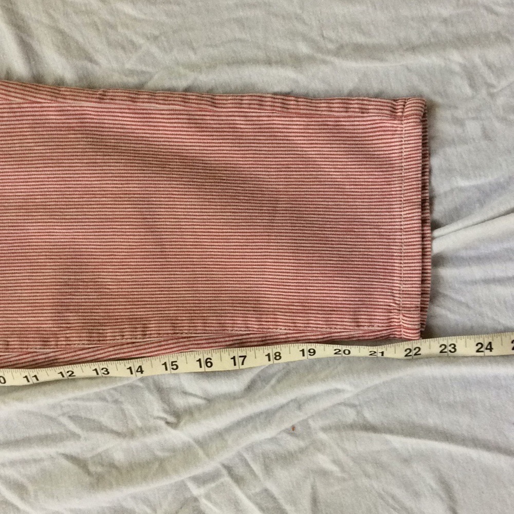 Earl Jeans red & white railroad stripe cropped jeans Size 8 - Picture 4 of 9